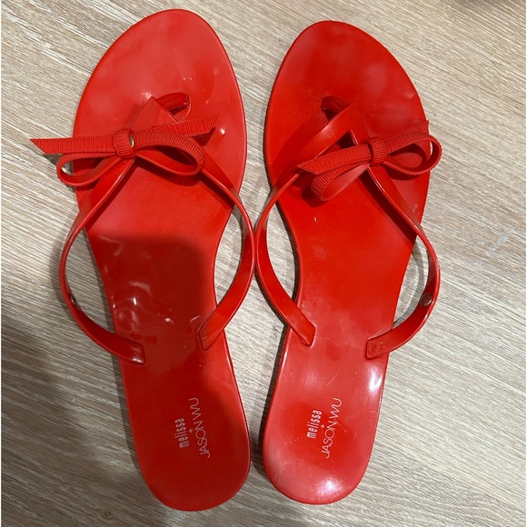 Melissa red bow flip flops - Picture 1 of 9